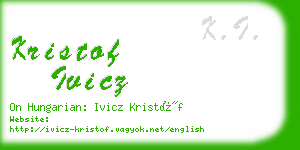 kristof ivicz business card